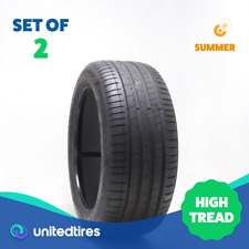 Set of (2) Driven Once 255/45R19 Pirelli P Zero PZ4 TO Elect PNCS 104Y - 9/32 picture