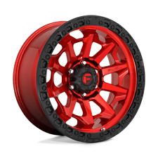 [ 4 ] Fuel Wheels D695 Covert - Candy Red Black Bead Ring 5x5.0 / 18x9