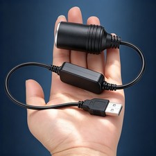 USB Male to 12V Cigarette Lighter Female Socket Adapter, Portable Power Supply picture