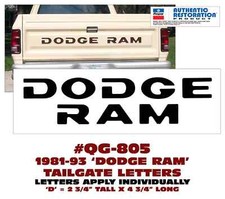 QG-805 1981 1982 1984 1985 1988 1989 1990 1992 1993 - DODGE RAM TAILGATE DECAL picture
