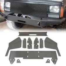 For 1984-2001 Jeep Cherokee XJ DIY Front Bumper Winch Mount Plate Bare Metal Kit picture