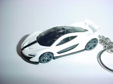 HOT 3D WHITE MCLAREN P1 CUSTOM KEYCHAIN keyring key chain bling race hot wheels picture
