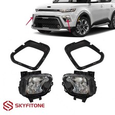 Fit Kia Soul 2020-2022 Halogen Headlight W/Headlamp Bezel Trim 4PCS Left Right picture