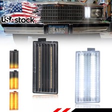 2X Clear Dynamic LED Front DRL Turn Signal Lights For 1978-1979 Chevy El Camino picture