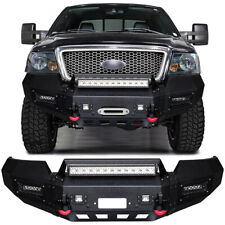 Fits 2004-2008 11th Gen Ford F150 Front Bumper w/Winch Plate&LED Lights&D-Ring picture