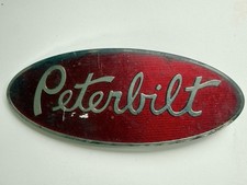 Peterbilt Truck Hood Emblem Badge Red Chrome 7.5
