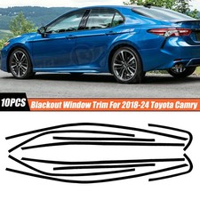 Chrome Delete Blackout Overlay Vinyl for 2018-2024 Toyota Camry Window Trim picture
