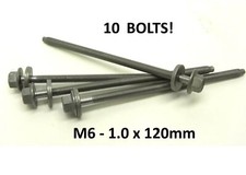(10 pcs) M6 - 1.0 x 120mm Hex Head Flange Bolt with SEMS 3mm Washer, Class 10.9 picture