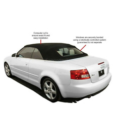 Fits Audi A4/S4 - Convertible Top With Heated Glass window in Black Canvas Cloth picture