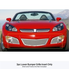 Fits 2007-2009 Saturn Sky Red Line Bumper Stainless Chrome Mesh Grille Insert picture