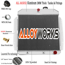 3ROWS Aluminum Radiator Fits 1955-1959 Chevy Truck 3100 3200 3400 3500 3600 3800 picture
