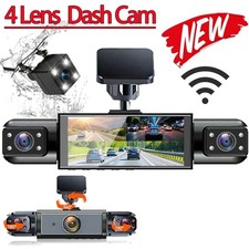Car Dash Cam Front Rear Inside Left Right 360° 4 Channel Camera Wifi HD 1080P picture