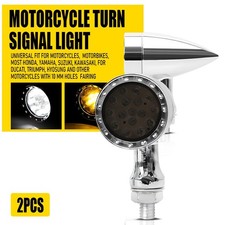 Turn Signal for Running Light Chrome Motorcycle Universal 10mm with Hole Fairing picture
