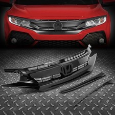 For 16-21 Honda Civic Coupe/Sedan/Hatchback Glossy OE Style Front Bumper Grille picture