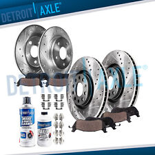 Front & Rear Drilled Rotors + Ceramic Brake Pads for 2005 - 2009 Audi A4 Quattro picture