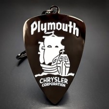 Plymouth Chrysler Badge Keychain Vtg Emblem HEMI Barracuda Road Runner GTX Gift picture