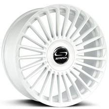 22x9/22x10.5 Strada Wheels Martello Gloss White Floating Cap Rims (4pcs) A1 picture