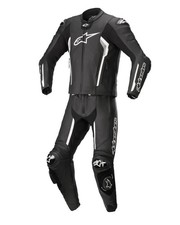 Alpinestar V2 2-piece Black Leather Motorcycle Racing Suit Pro Track Style picture