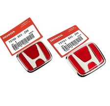 Honda Civic EK  Type R  Front and Rear Emblem Badge Red picture