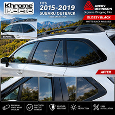 Gloss Black Chrome Delete Vinyl Overlay for 2015–2019 Subaru Outback Trim picture