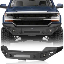 Fit 2016-2018 Chevy Silverado 1500 Heavy Duty Steel Front Bumper w/ LED Light picture