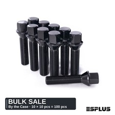 100 Pcs Black M14x1.25 17mm Hex Cone Seat Lug Bolts Bulk 10 Boxes x 10 picture