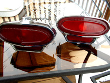 1959 Oldsmobile 88 Tail Lights/ Bezels  P/N 5950079 R3-59 OEM - Vtg oem PAIR picture