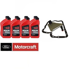 12x MOTORCRAFT MERCON V +FILTER FT-114 OIL PAN GASKET FOR E4OD TRANSMISSION FORD picture