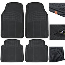 BDK Black 4PC Universal Custom Trim Fit All Weather Front Rear Car Floor Mats picture
