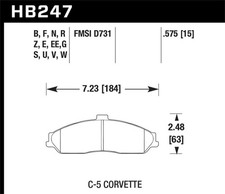 Fits Hawk 2008-2009 Cadillac XLR Platinum HPS 5.0 Front Brake Pads - HB247B.575 picture