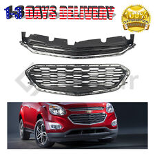 2 pcs Front Upper & Lower Grille Grill Chrome For 2016 2017 Chevrolet Equinox picture
