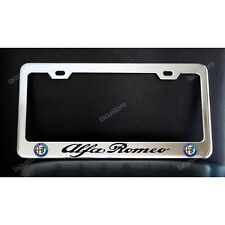 Alfa Romeo License Plate Frame Custom Made of Chrome Plated Metal picture
