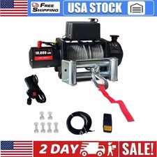 ✅18800Lbs Electric Winch with 78Ft Synthetic Rope and Hawse Fairlead Remote 12V picture