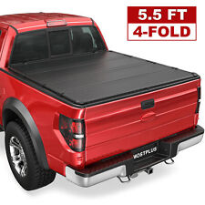 5.5FT 4 Fold Hard Truck Bed Tonneau Cover For 2015-2024 Ford F150 F-150 On Top picture