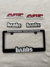 bANKS Power License Plate Frame And Vinyl Decal Stickers With ARP Very Cool New picture