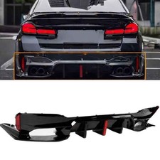 For BMW G30 530i 540i Sedan 2017-23 Rear Bumper Diffuser w/LED Light Glossy picture