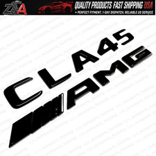 CLA45 + AMG BLACK REPLACEMENT FOR MERCEDES REAR TRUNK EMBLEM BADGE NAMEPLATE 3D picture