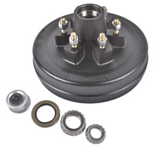 6 Lug Trailer Brake Hub Drum 12 in 6 on 5.5 for 5200 6000 lbs Axle Bearings picture