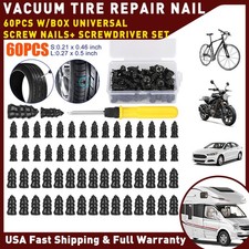 60PCS Car Vacuum Tire Repair Rubber Nail Screw Nails+ Screwdriver Tool Set w/Box picture
