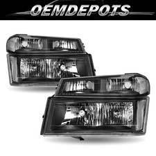 For 04-12 Chevy Colorado/GMC Canyon Black Clear Corner Bumper Lamps Headlights picture