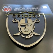 ⭐️⭐️⭐️⭐️⭐️ Las Vegas Raiders METAL NFL Steel Auto Emblem Oakland STOCKING GIFT picture
