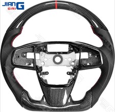 Fit Honda Civic Type-R FK8 Carbon Fiber Steering Wheel 2016-2021 with CF Trim picture