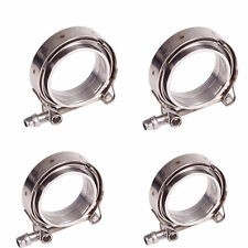 4PCS 3 Inch V Band Clamp Kit w Male Female Flange Mild Steel MS Turbo Exhaust 3