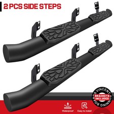 FOR 05-26 NISSAN Frontier Crew Cab Side Step Curved Running Board Nerf Bar BLK picture