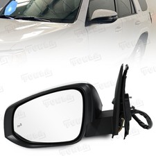 Left Pearl White 14 Pins Mirror W/ Camera Blind Spot For Toyota 4Runner 2014-23 picture