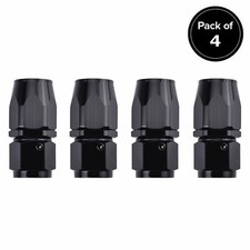 4Pcs Universal Straight AN6 6AN Swivel Hose End Fitting Adaptor For Fuel Black picture