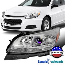 Fit 2013-2015 Chevy Malibu Halogen Crystal Clear Projector Headlight Driver Left picture