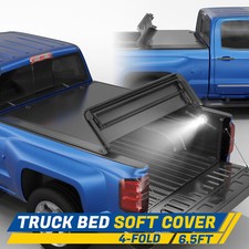 6.4FT/6.5FT 4 Fold Soft Bed Tonneau Cover for 02-25 Ram 1500 03-25 Ram 2500/3500 picture