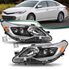 For 2013-2015 Toyota Avalon Halogen Headlights Chrome Left+Right Pair Headlamps picture