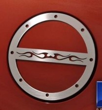 2010-2019 Camaro -Tribal Flame Fuel Door Cover | Stainless Steel $70 Brand New  picture